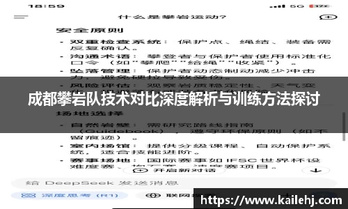 成都攀岩队技术对比深度解析与训练方法探讨